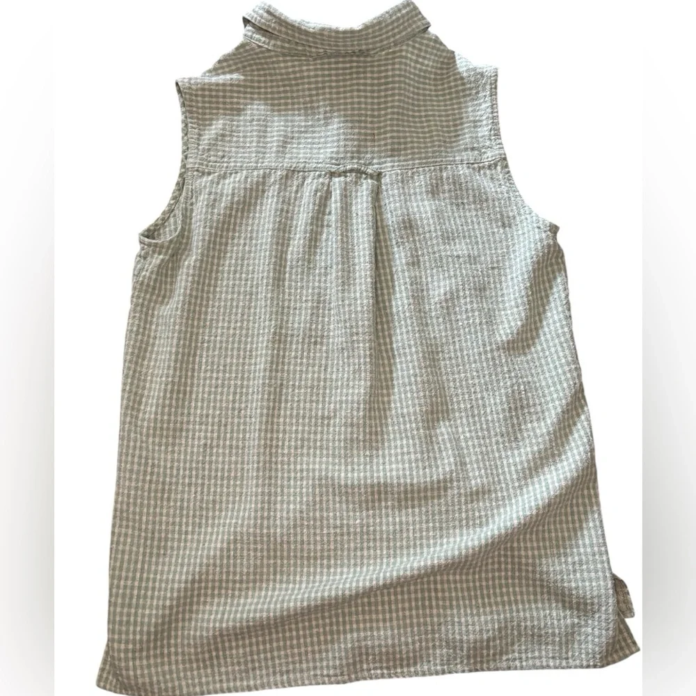 Silk Exchange Green Plaid Flannel Tank Top - Picture 2 of 5